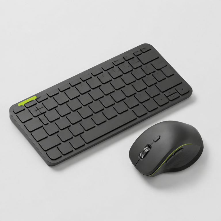 Teclados e ratos em fundo claro